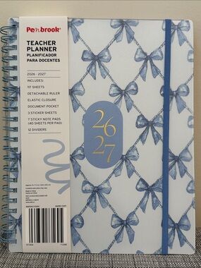 Pembrook teacher planner for 2026-2027 blue bows